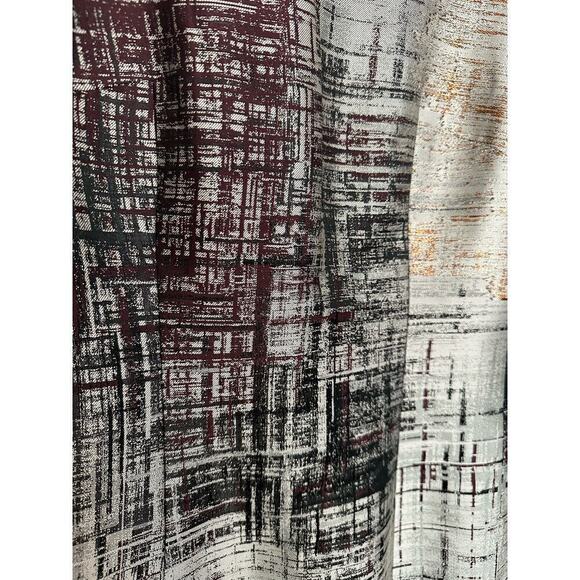 Elene Cassis Metaillic Geometric Pattern Sleeveless Midi Dress - Picture 3 of 5